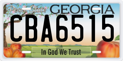 GA license plate CBA6515