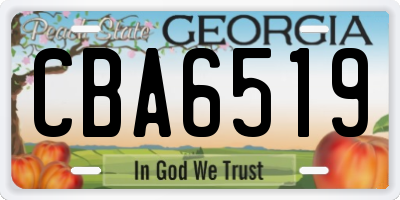 GA license plate CBA6519