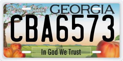 GA license plate CBA6573