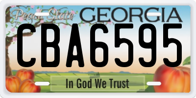 GA license plate CBA6595