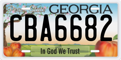 GA license plate CBA6682