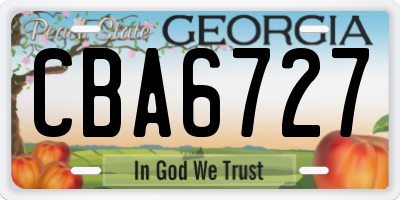 GA license plate CBA6727