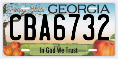 GA license plate CBA6732