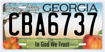 GA license plate CBA6737