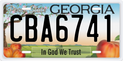 GA license plate CBA6741