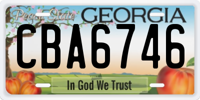GA license plate CBA6746