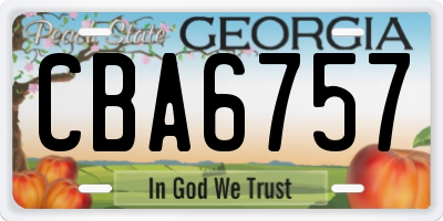 GA license plate CBA6757