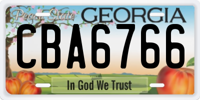 GA license plate CBA6766