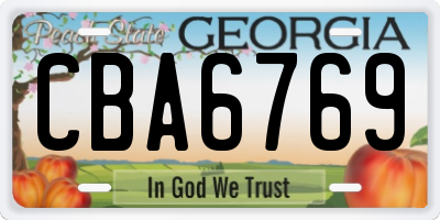 GA license plate CBA6769