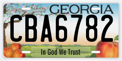 GA license plate CBA6782