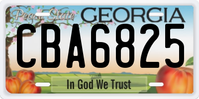GA license plate CBA6825