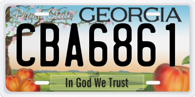 GA license plate CBA6861