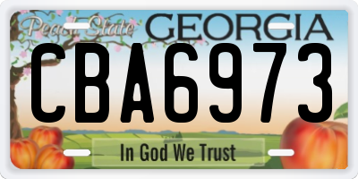 GA license plate CBA6973