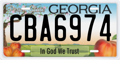 GA license plate CBA6974