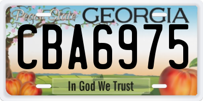 GA license plate CBA6975