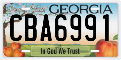 GA license plate CBA6991