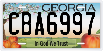 GA license plate CBA6997