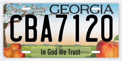 GA license plate CBA7120