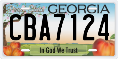 GA license plate CBA7124