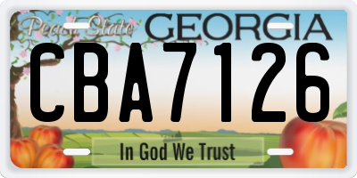 GA license plate CBA7126