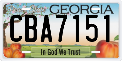 GA license plate CBA7151