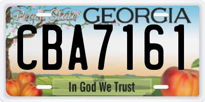 GA license plate CBA7161