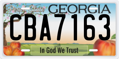GA license plate CBA7163