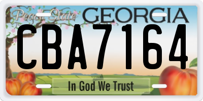 GA license plate CBA7164