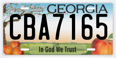 GA license plate CBA7165
