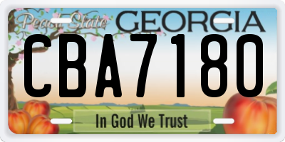 GA license plate CBA7180