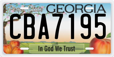 GA license plate CBA7195