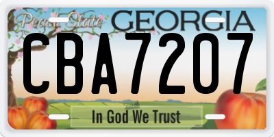 GA license plate CBA7207