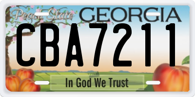 GA license plate CBA7211
