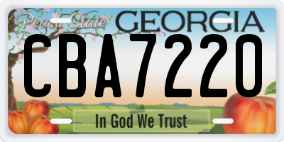 GA license plate CBA7220
