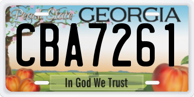 GA license plate CBA7261