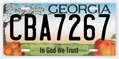 GA license plate CBA7267