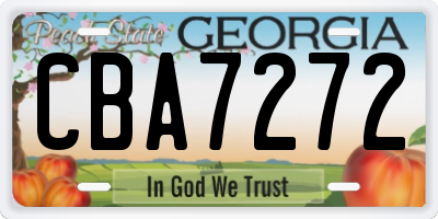 GA license plate CBA7272