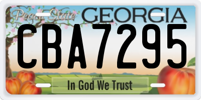 GA license plate CBA7295