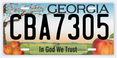 GA license plate CBA7305