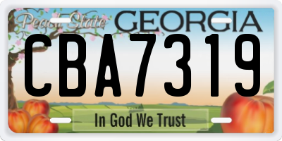 GA license plate CBA7319