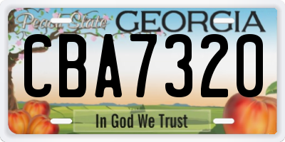 GA license plate CBA7320