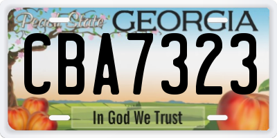 GA license plate CBA7323