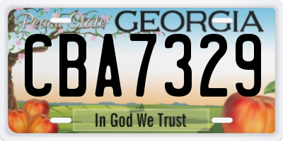 GA license plate CBA7329