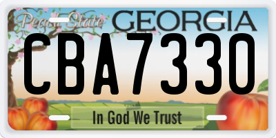 GA license plate CBA7330