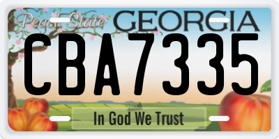 GA license plate CBA7335
