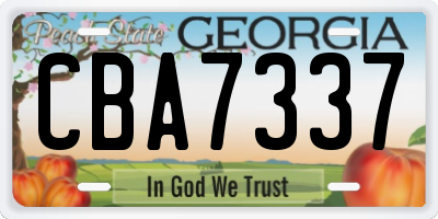 GA license plate CBA7337