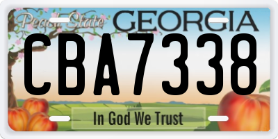 GA license plate CBA7338
