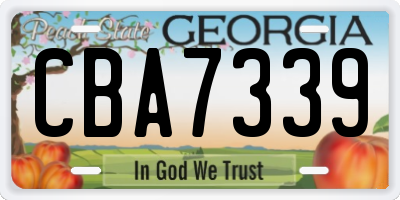 GA license plate CBA7339
