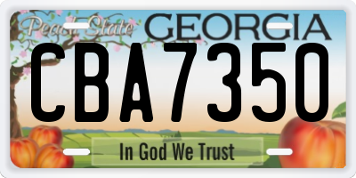 GA license plate CBA7350