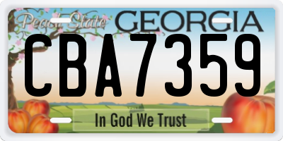 GA license plate CBA7359